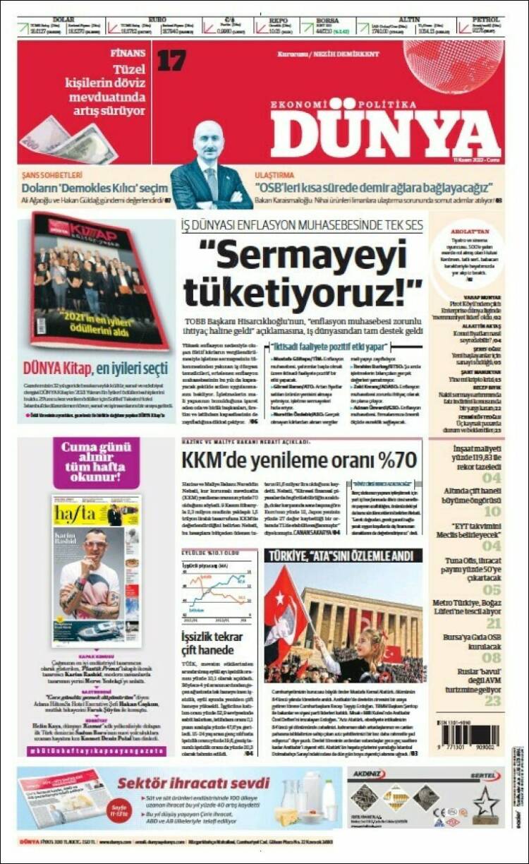Portada de Dünya (Turqu&iacute;a)