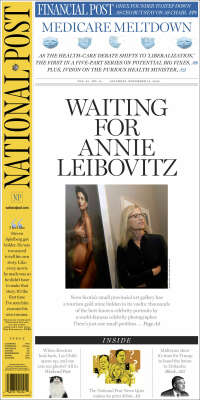 Portada de The National Post (Canadá)