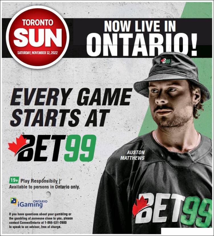 Portada de The Toronto Sun (Canadá)