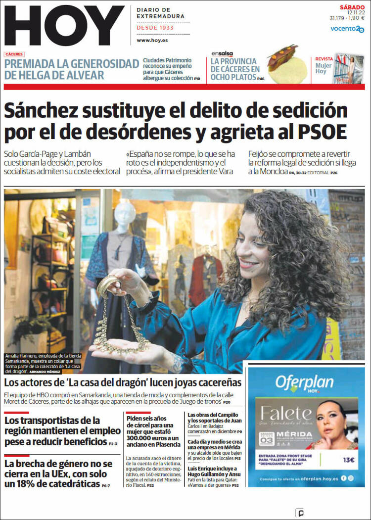 Portada de Hoy - Caceres (Espa&ntilde;a)