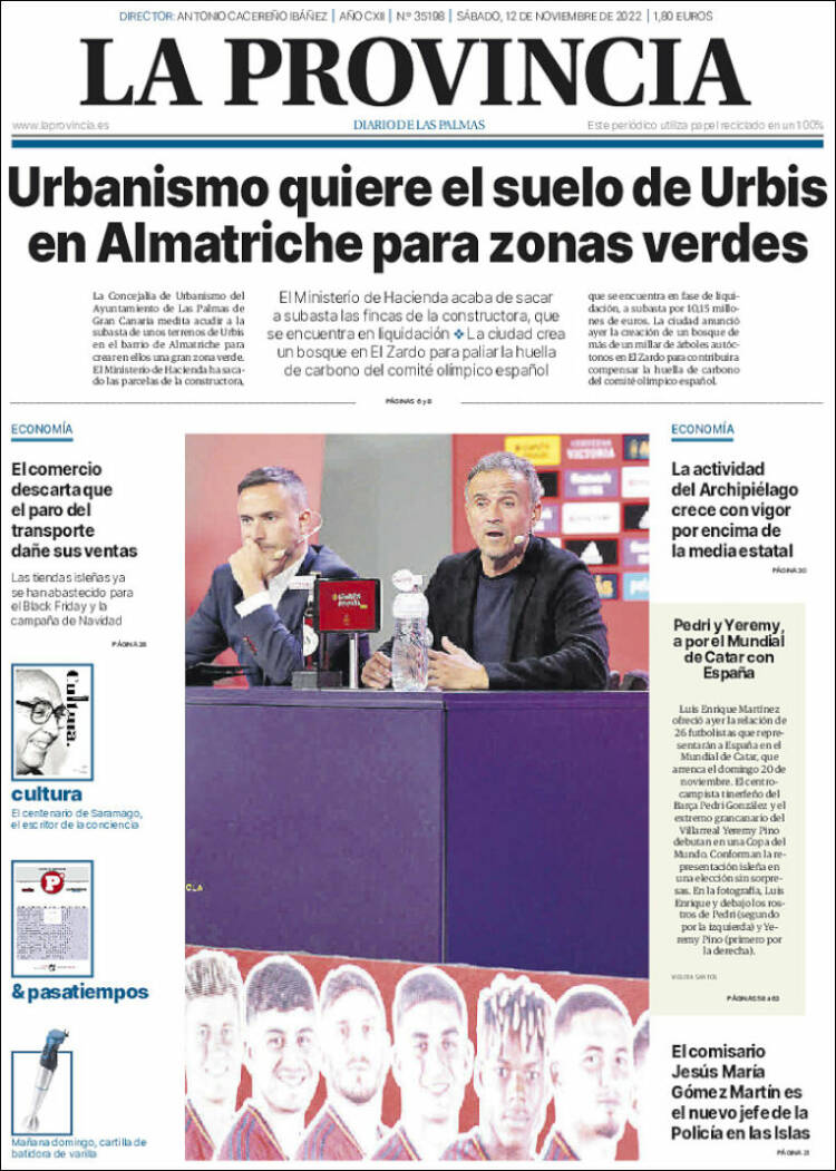 Portada de La Provincia (Espa&ntilde;a)