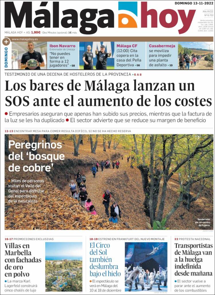 Portada de Málaga Hoy (España)