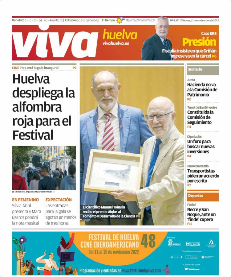 Portada de Viva Huelva (España)