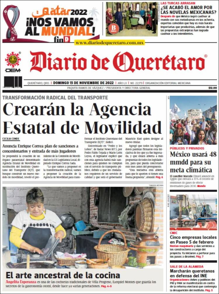 Portada de Diario de Querétaro (México)