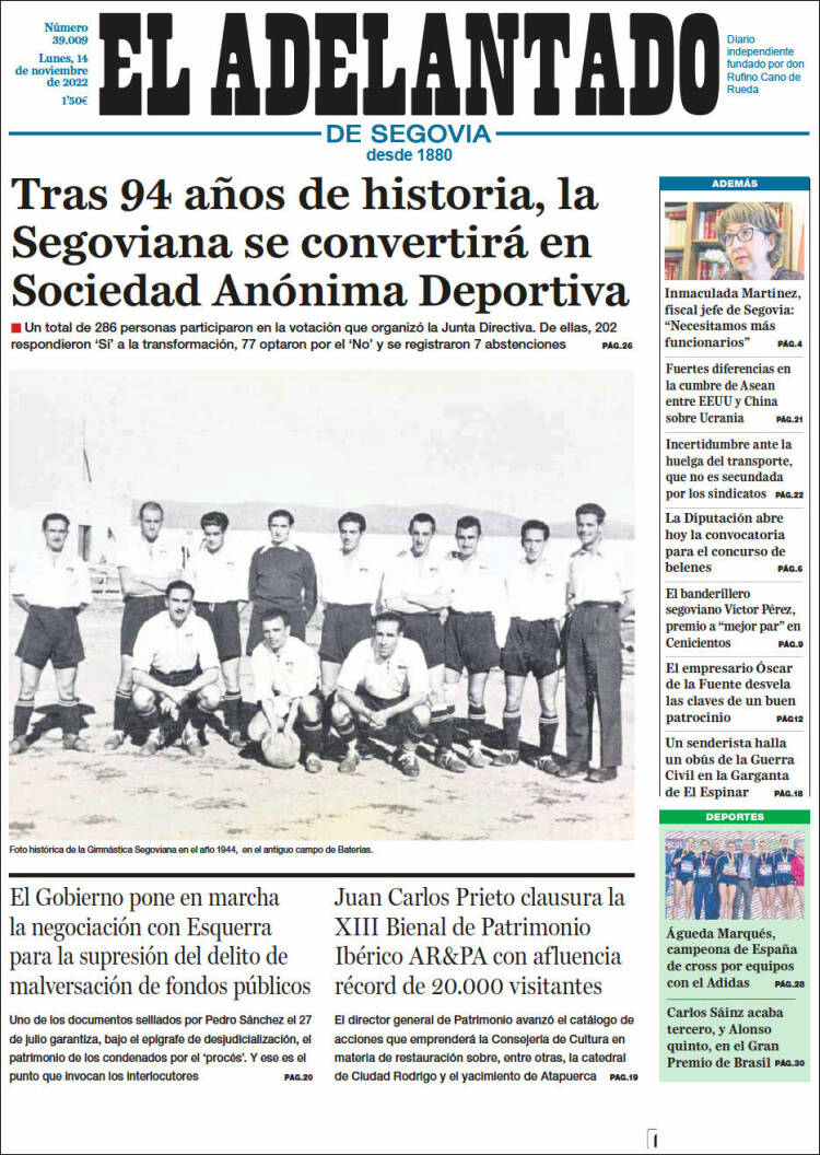 Portada de El Adelantado de Segovia (Spain)