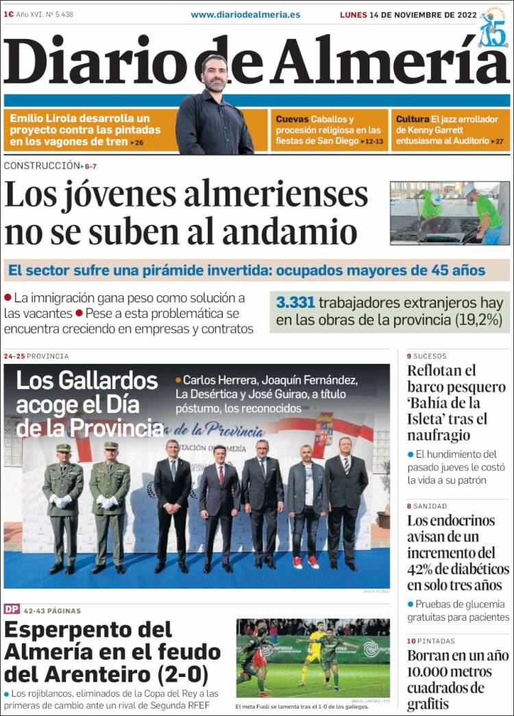 Portada de Diario de Almería (España)