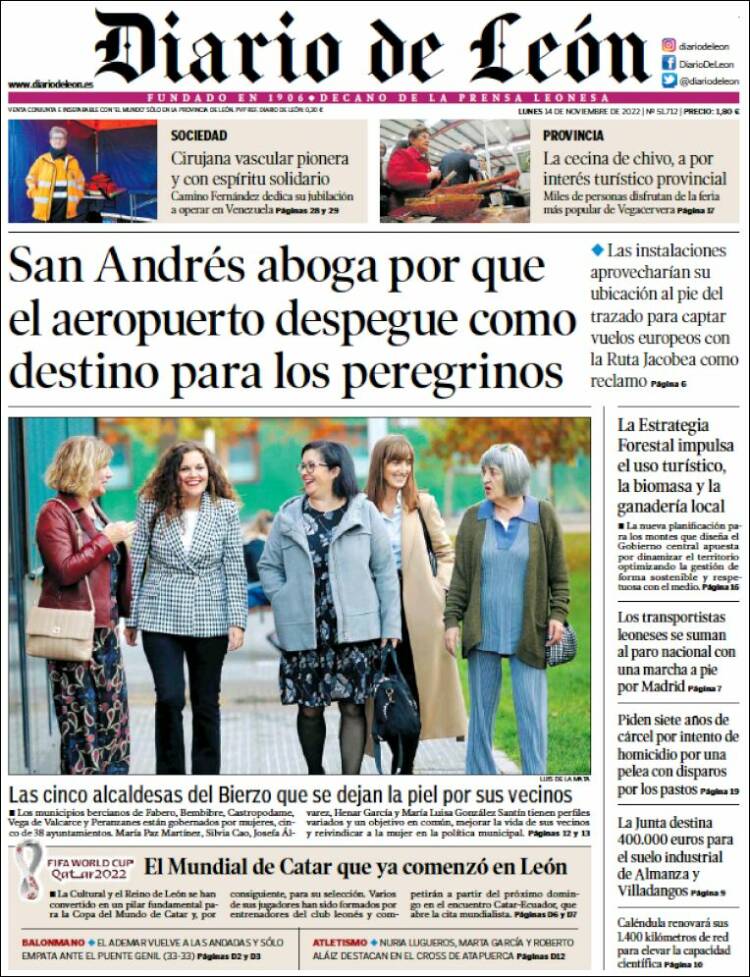 Portada de Diario de León (España)