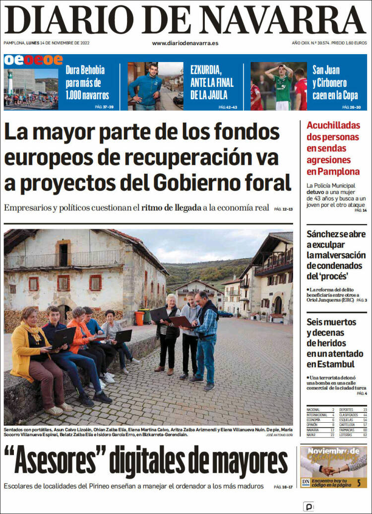 Portada de Diario de Navarra (España)