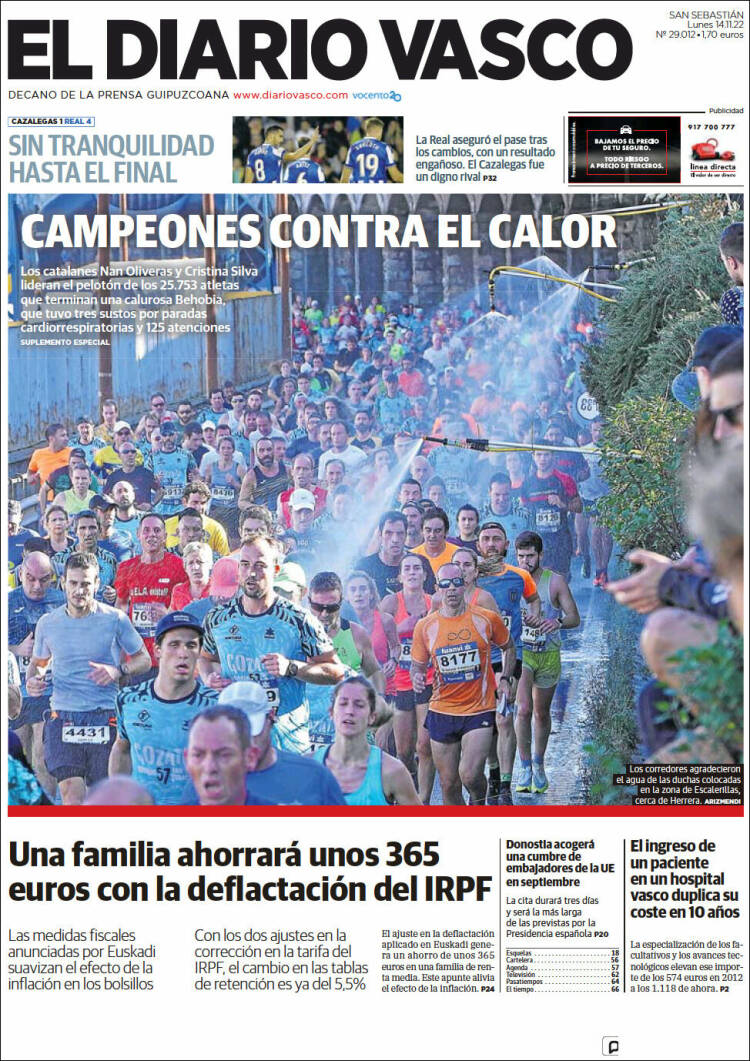 Portada de Diario Vasco (España)