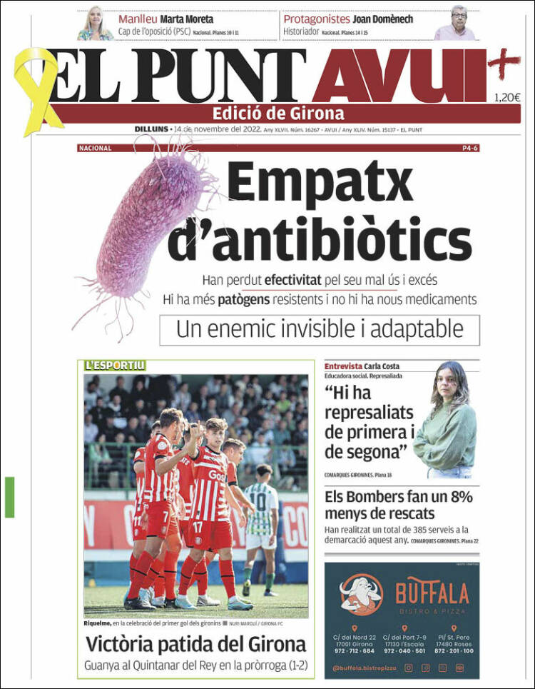 Portada de El Punt Avui - Girona (España)