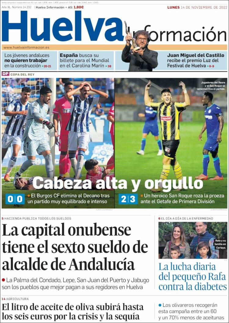 Portada de Huelva Información (España)