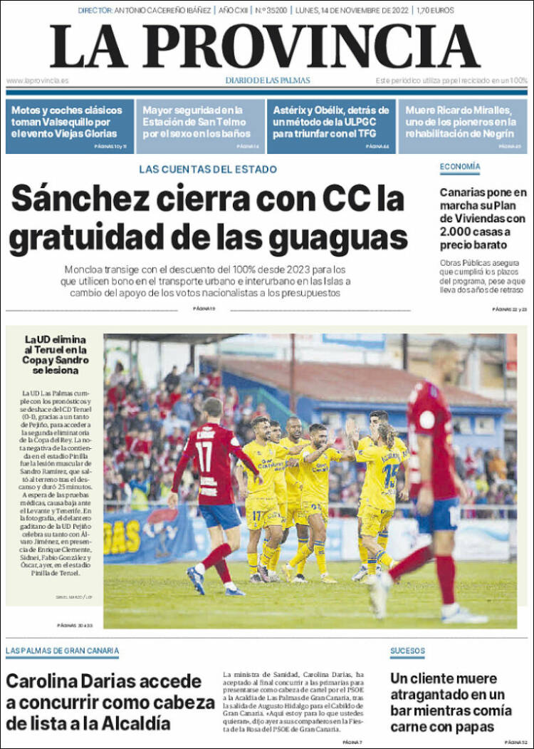 Portada de La Provincia (España)