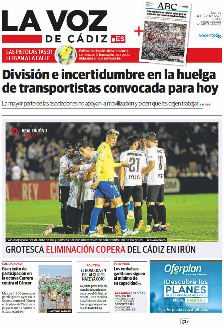 Portada de La Voz de Cádiz (Spain)