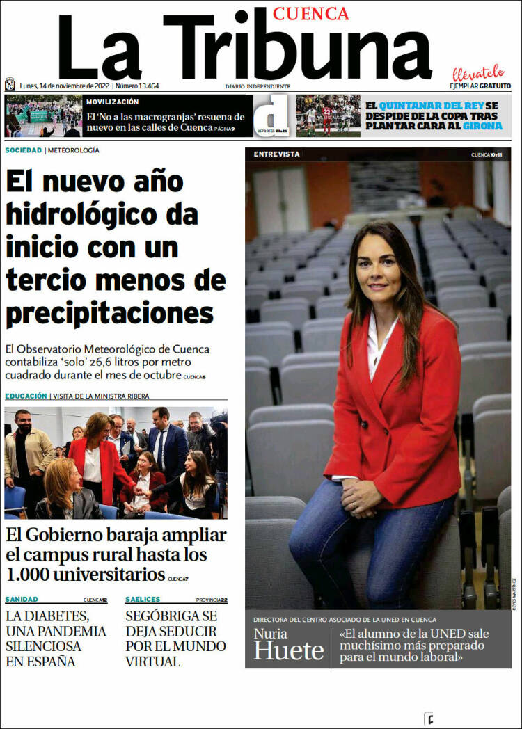 Portada de La Tribuna de Cuenca (España)