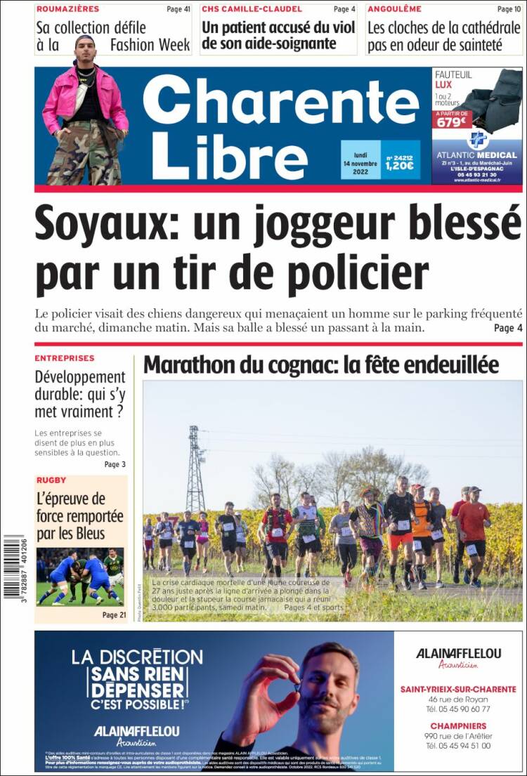 Portada de Charente Libre (Francia)