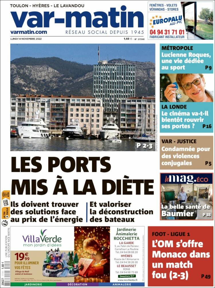 Portada de Var-Matin (Francia)