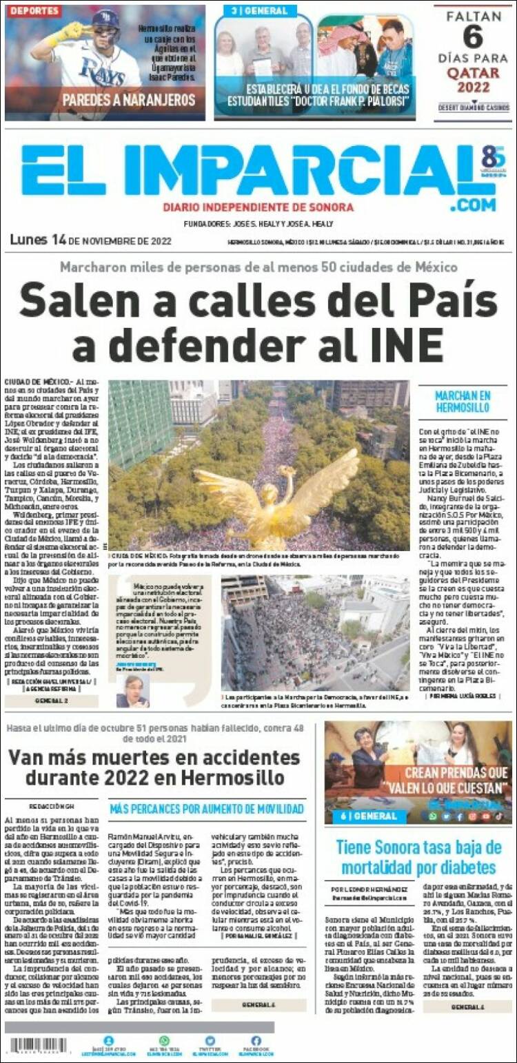 Portada de El Imparcial (Mexique)