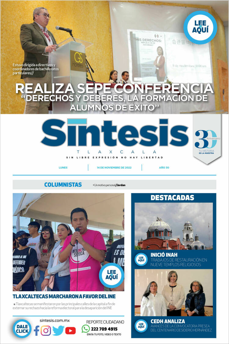 Portada de Síntesis de Tlaxcala (México)