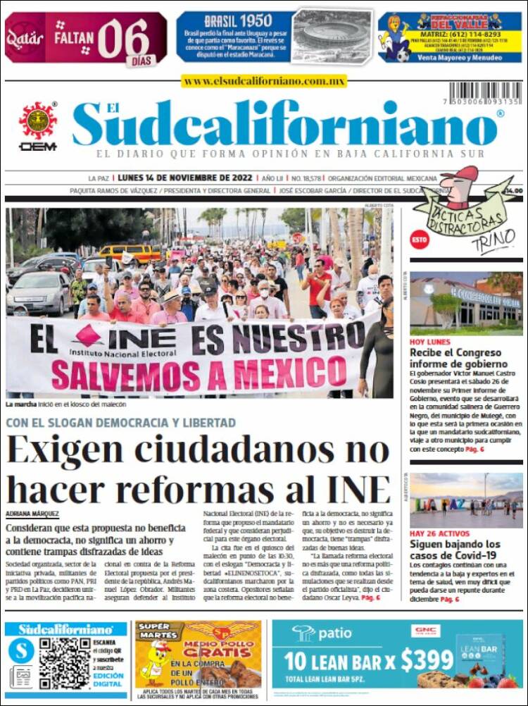 Portada de El Sudcaliforniano (Mexique)