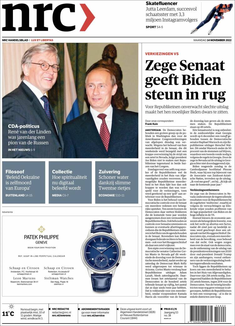 Portada de NRC Handelsblad (Pa&iacute;ses Bajos)