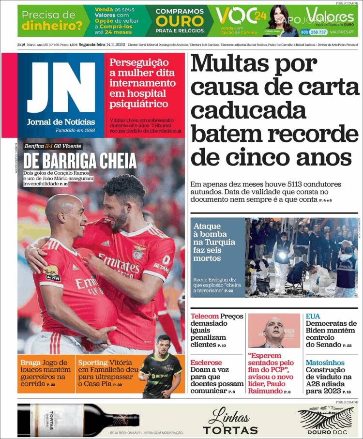 Portada de Jornal de Notícias (Portugal)