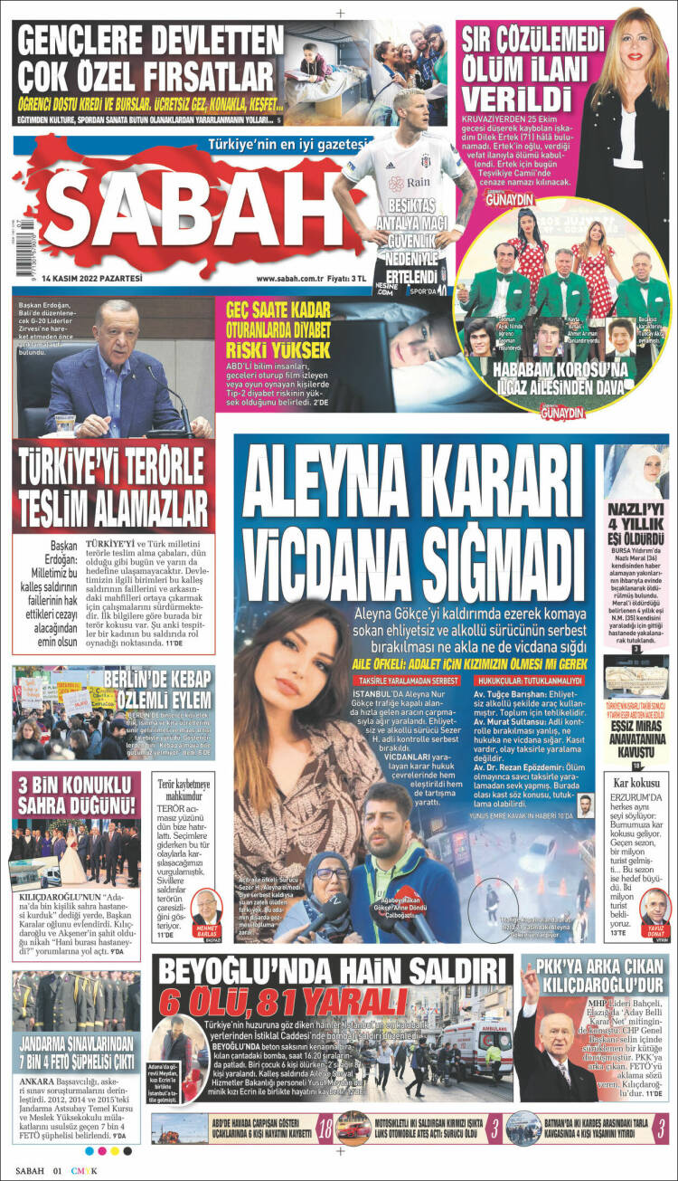Portada de Sabah (Turqu&iacute;a)