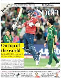 Portada de Telegraph Sport (Reino Unido)