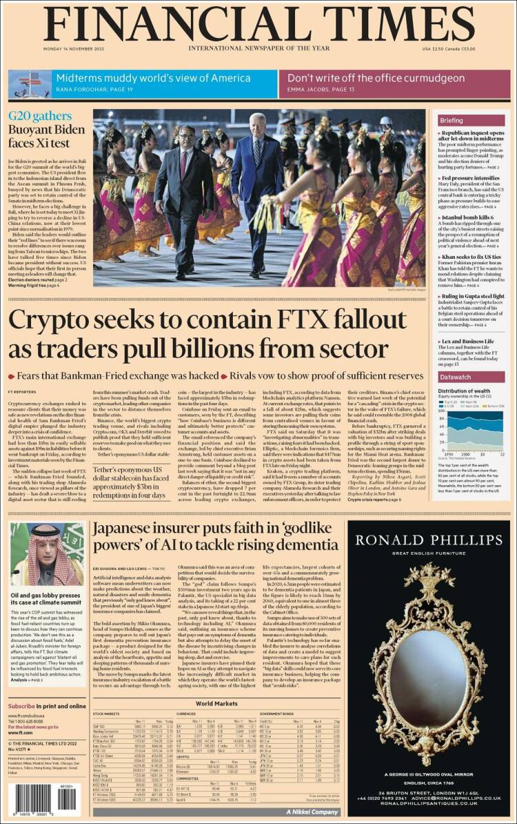 Portada de Financial Times - USA (États-Unis)