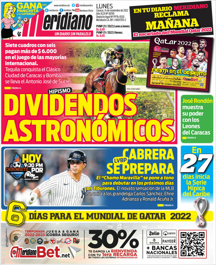 Portada de Meridiano (Venezuela)