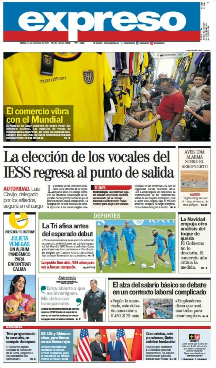 Portada de Expreso (Ecuador)
