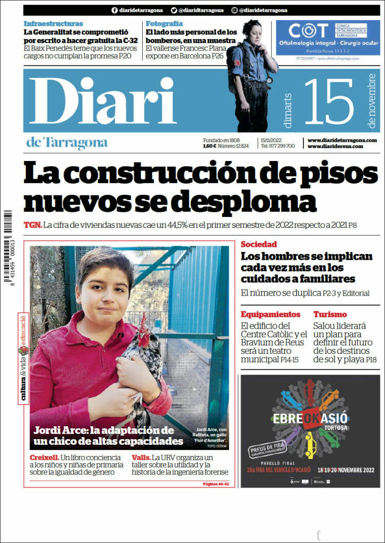 Portada de Diari de Tarragona (España)