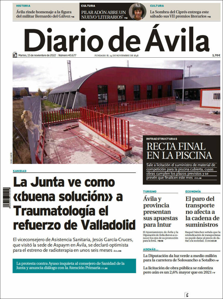 Portada de Diario de Ávila (España)