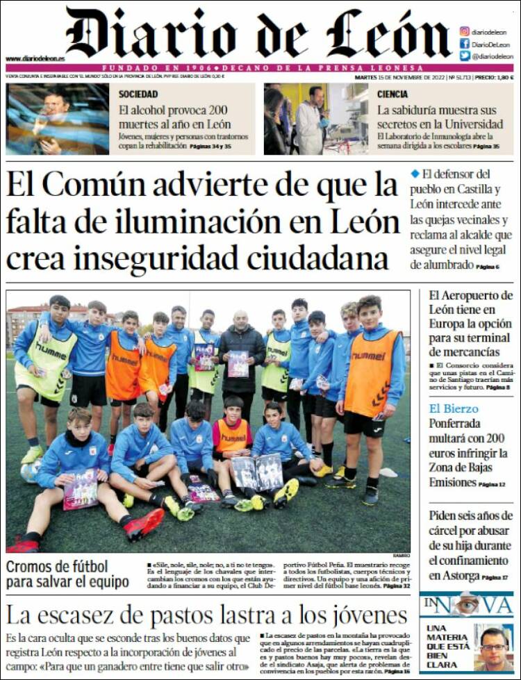 Portada de Diario de León (España)