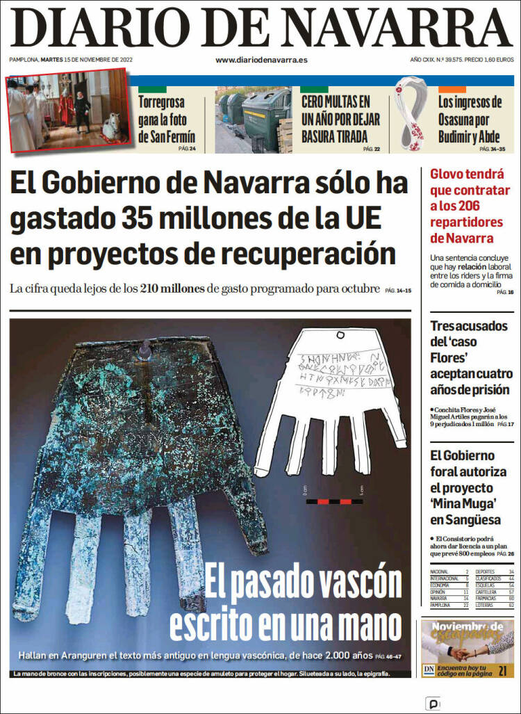 Portada de Diario de Navarra (España)