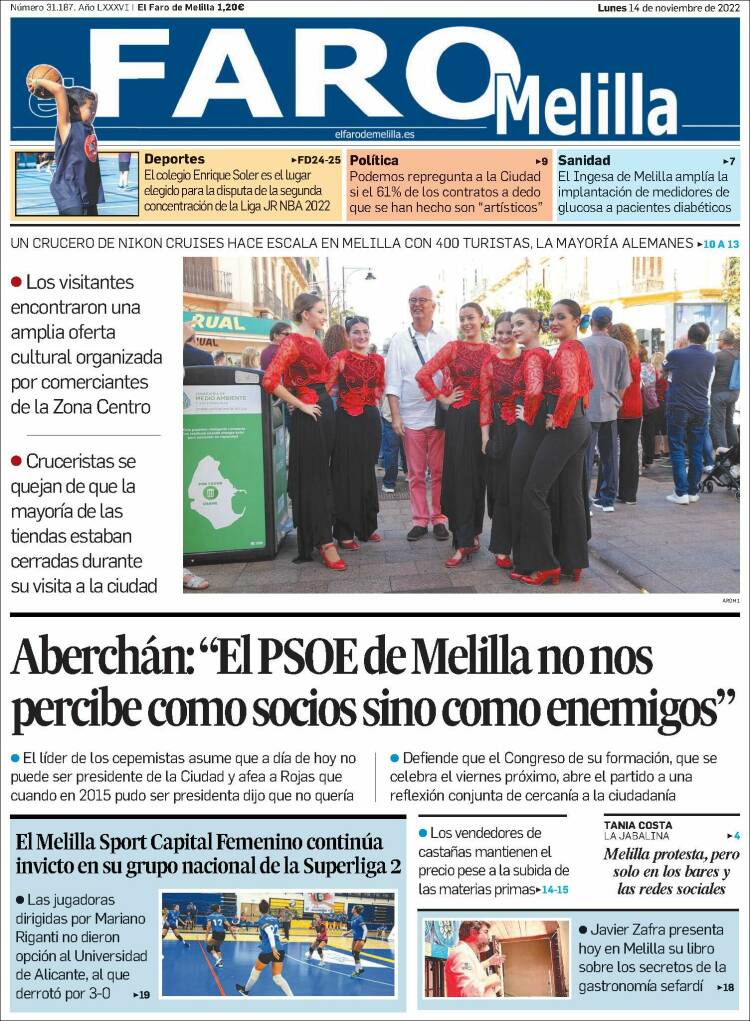 Portada de El Faro de Melilla (España)