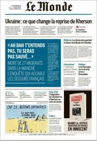 Portada de Le Monde (France)