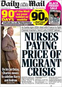 Portada de Daily Mail (Reino Unido)