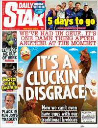 Portada de Daily Star (Reino Unido)