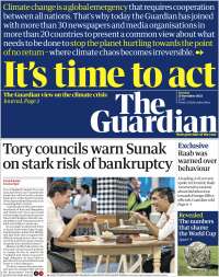 Portada de The Guardian (Reino Unido)