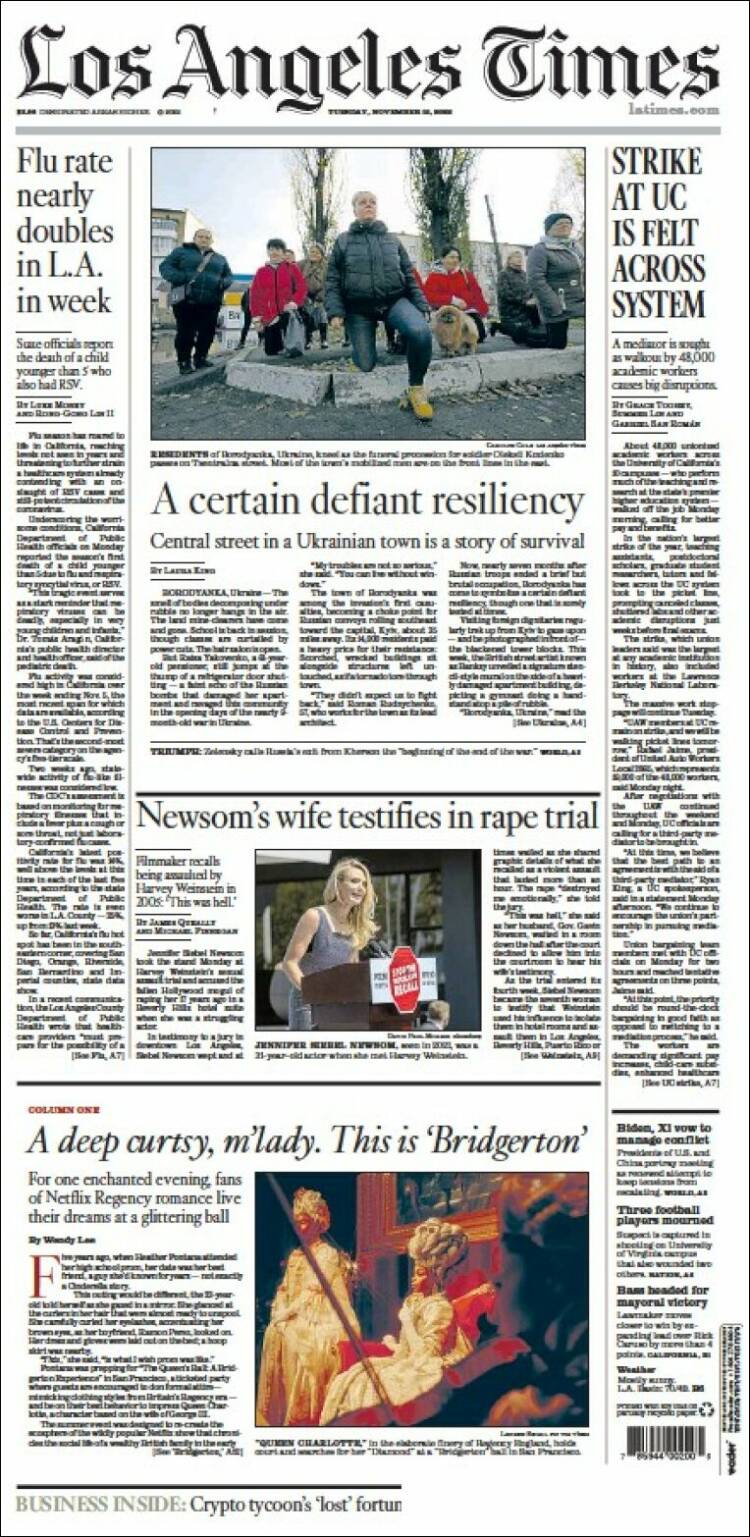 Portada de Los Angeles Times (USA)