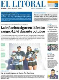 Portada de Diario El Litoral (Argentina)