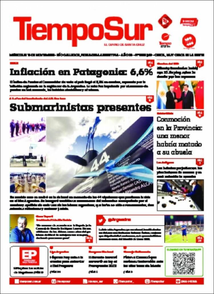 Portada de Tiempo Sur (Argentina)