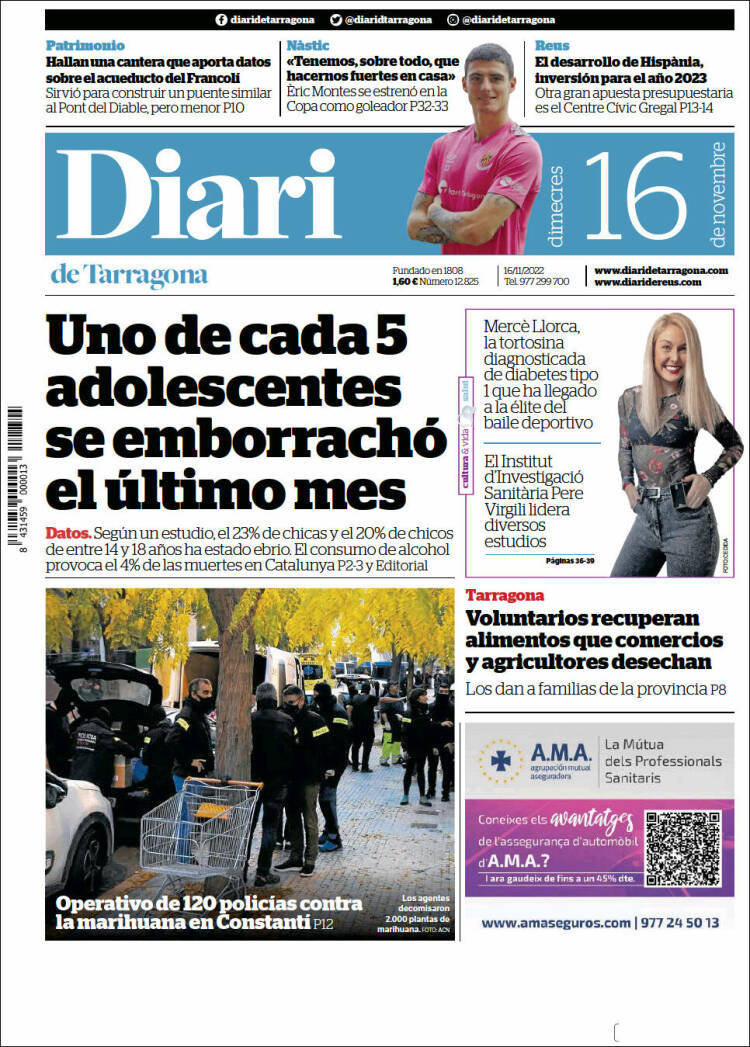 Portada de Diari de Tarragona (España)