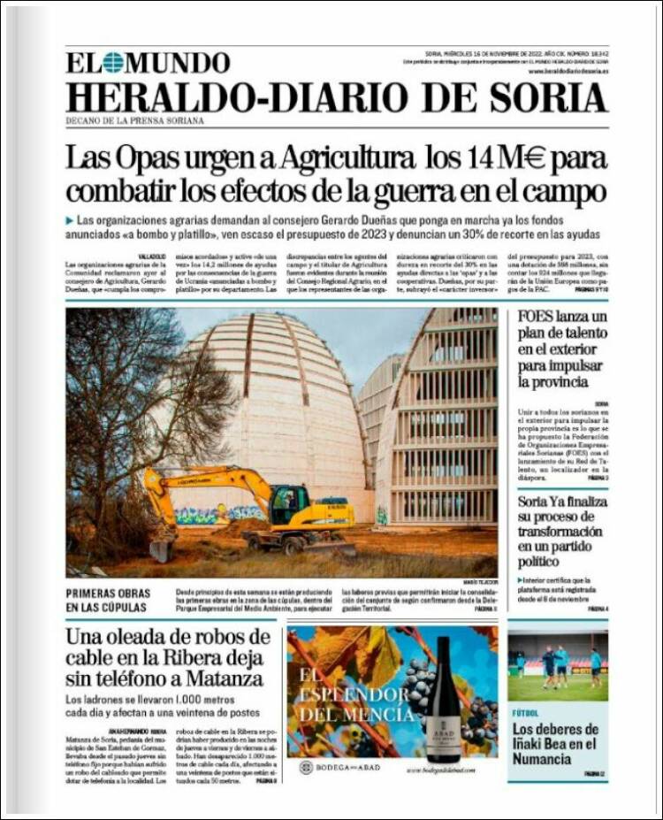 Portada de Diario de Soria (España)