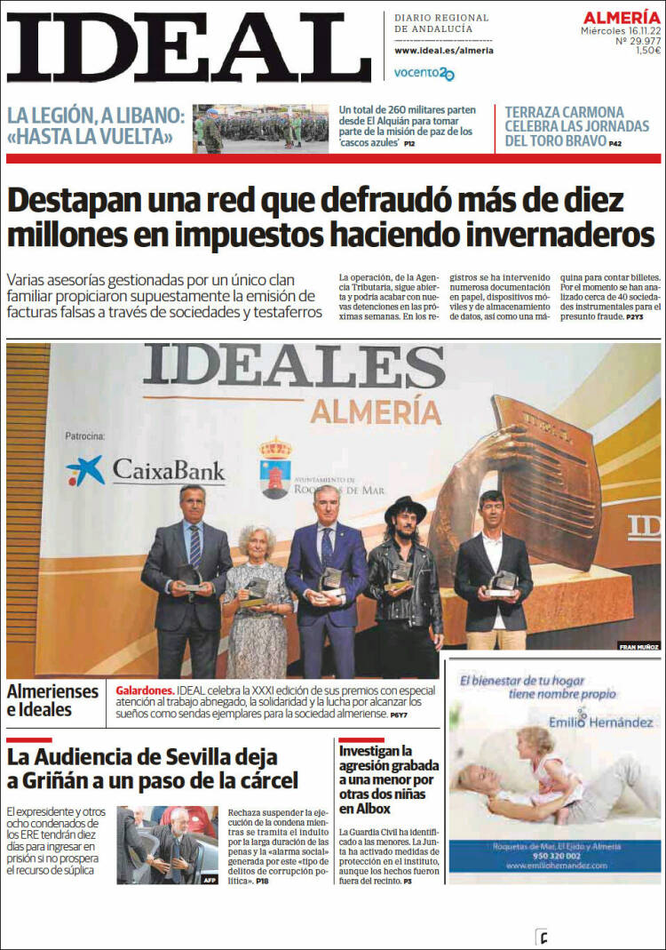 Portada de Ideal Almeria (Spain)