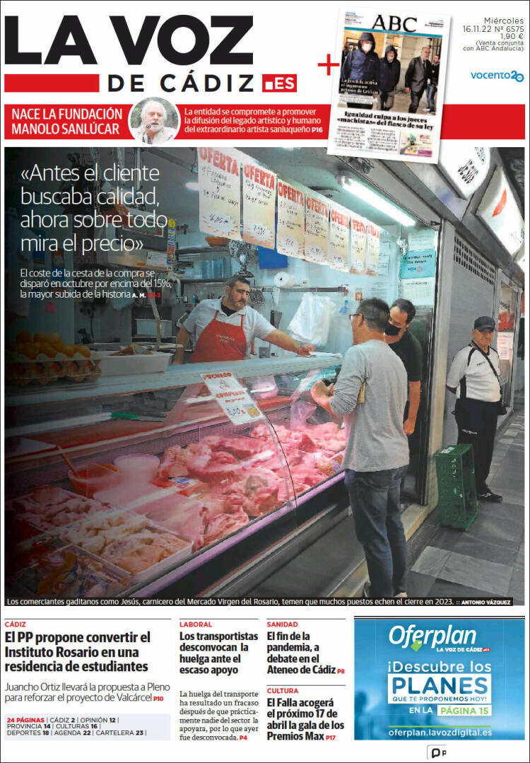 Portada de La Voz de Cádiz (Spain)