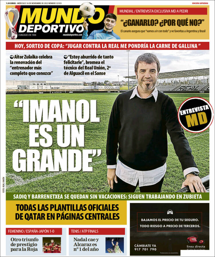 Portada de Mundo Deportivo Gipuzkoa (España)