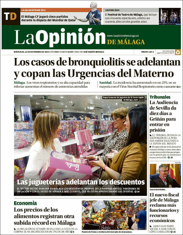 Portada de La Opinión de Málaga (Spain)