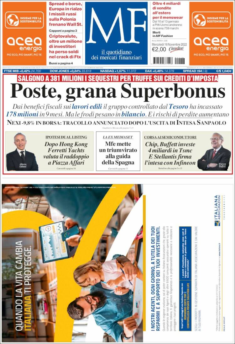 Portada de Milano Finanza (Italy)