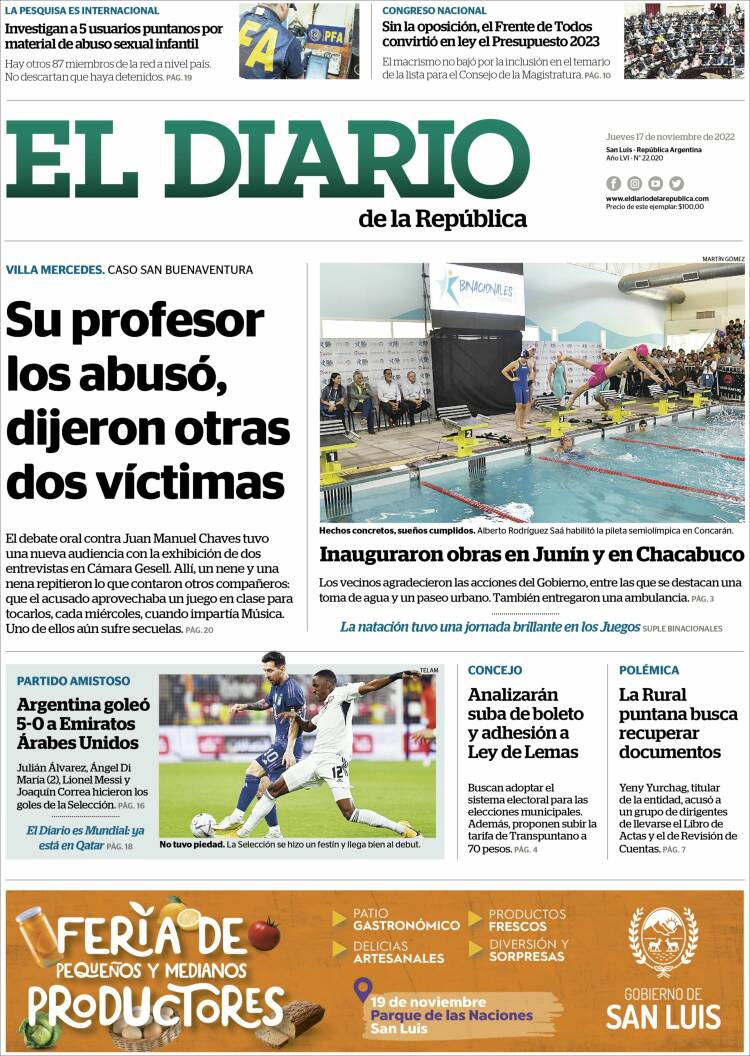 Portada de Diario de la República (Argentina)